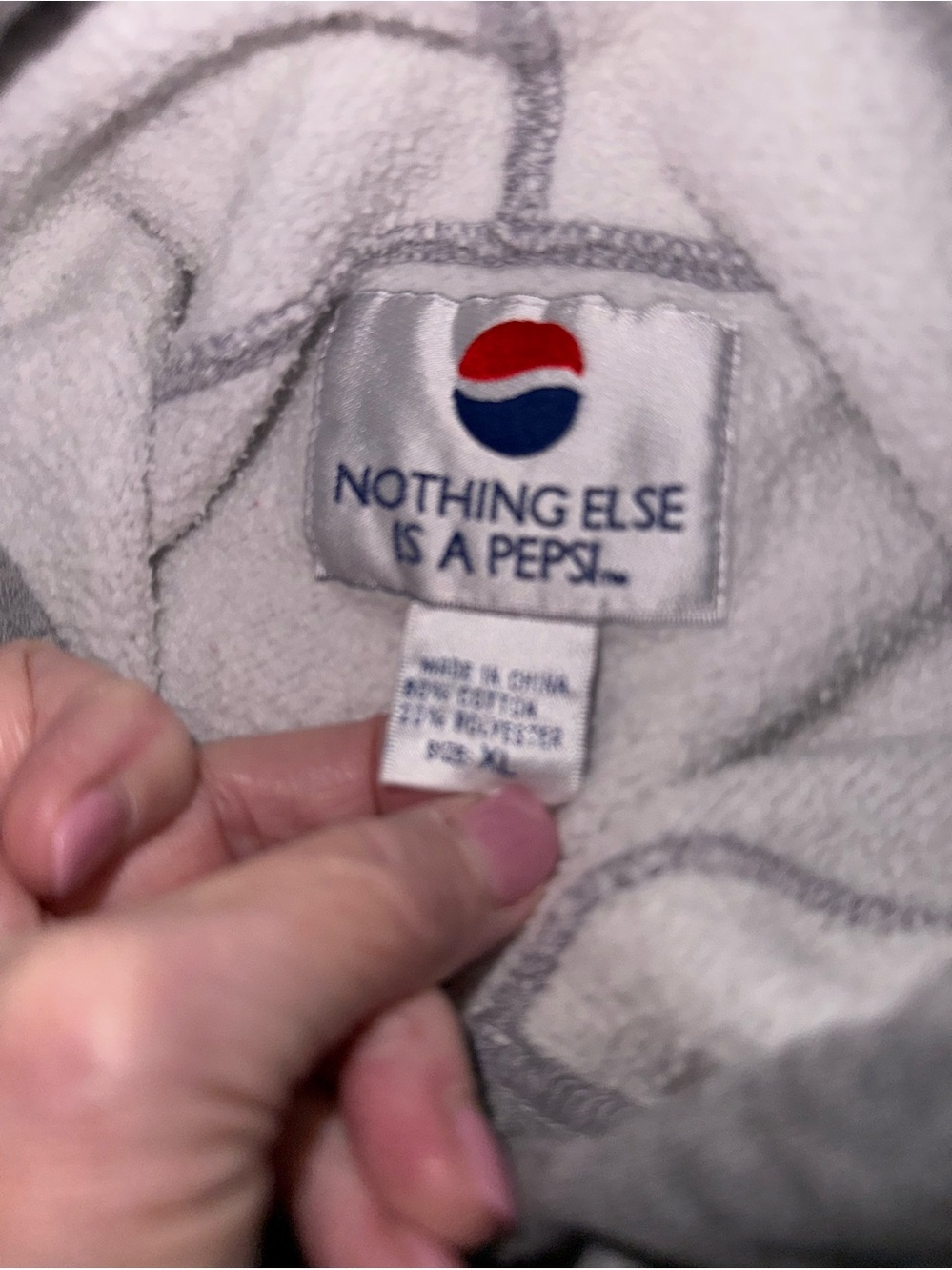 Pepsi Gray Hoodie XL Vintage Logo Pullover Sweatshirt Graphic Hooded Top - Picture 4 of 7